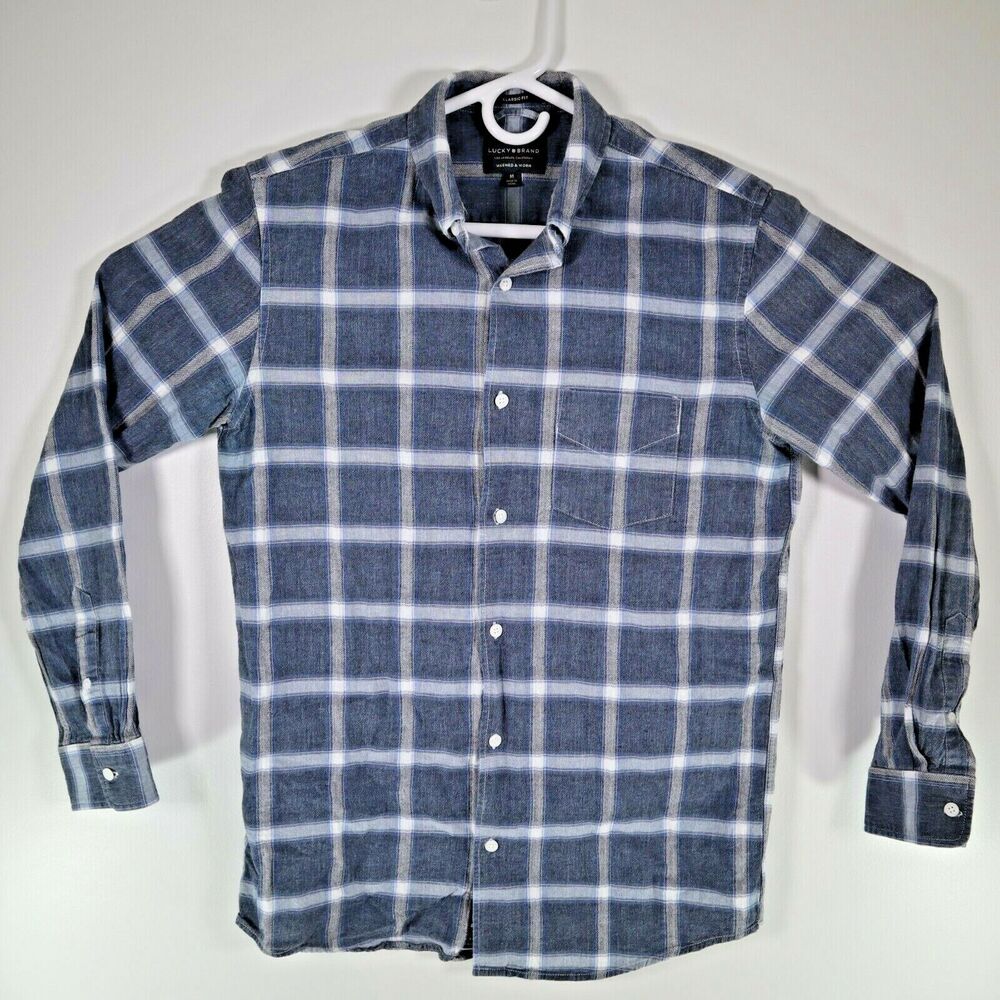 Lucky Brand EUC Medium Classic Fit Long Sleeve Casual Shirt Washed and Worn